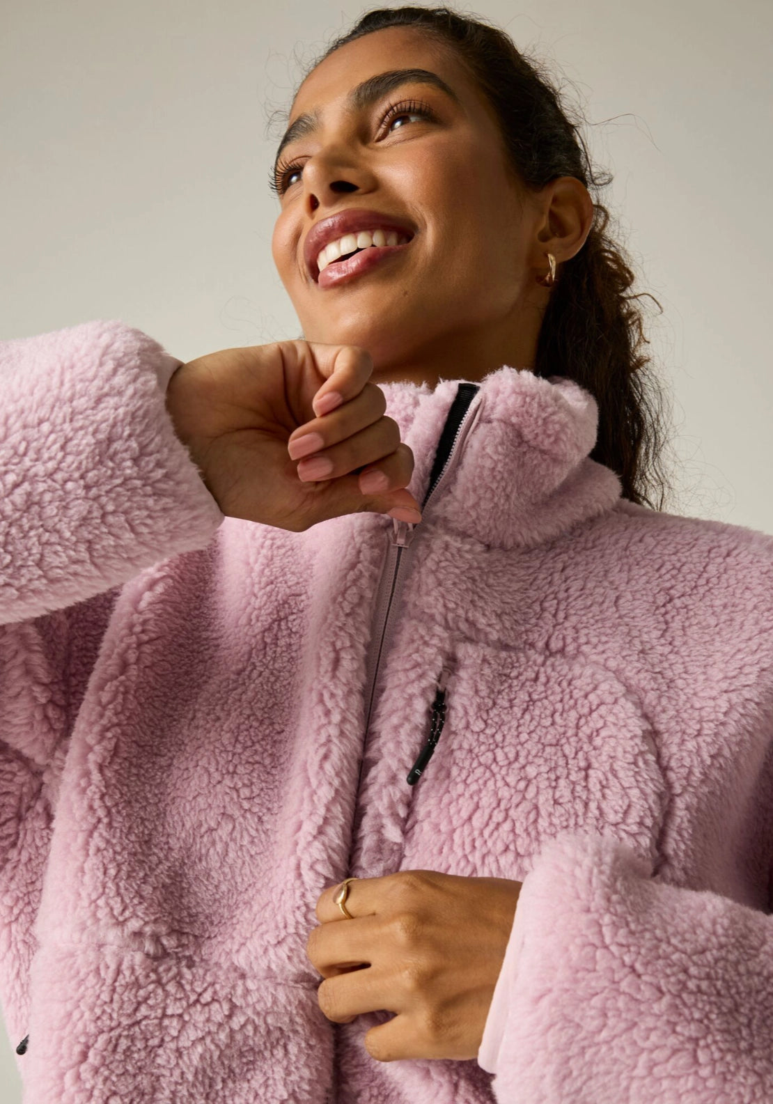 Roswind Water Resistant Full Zip Fleece - Powder Lilac