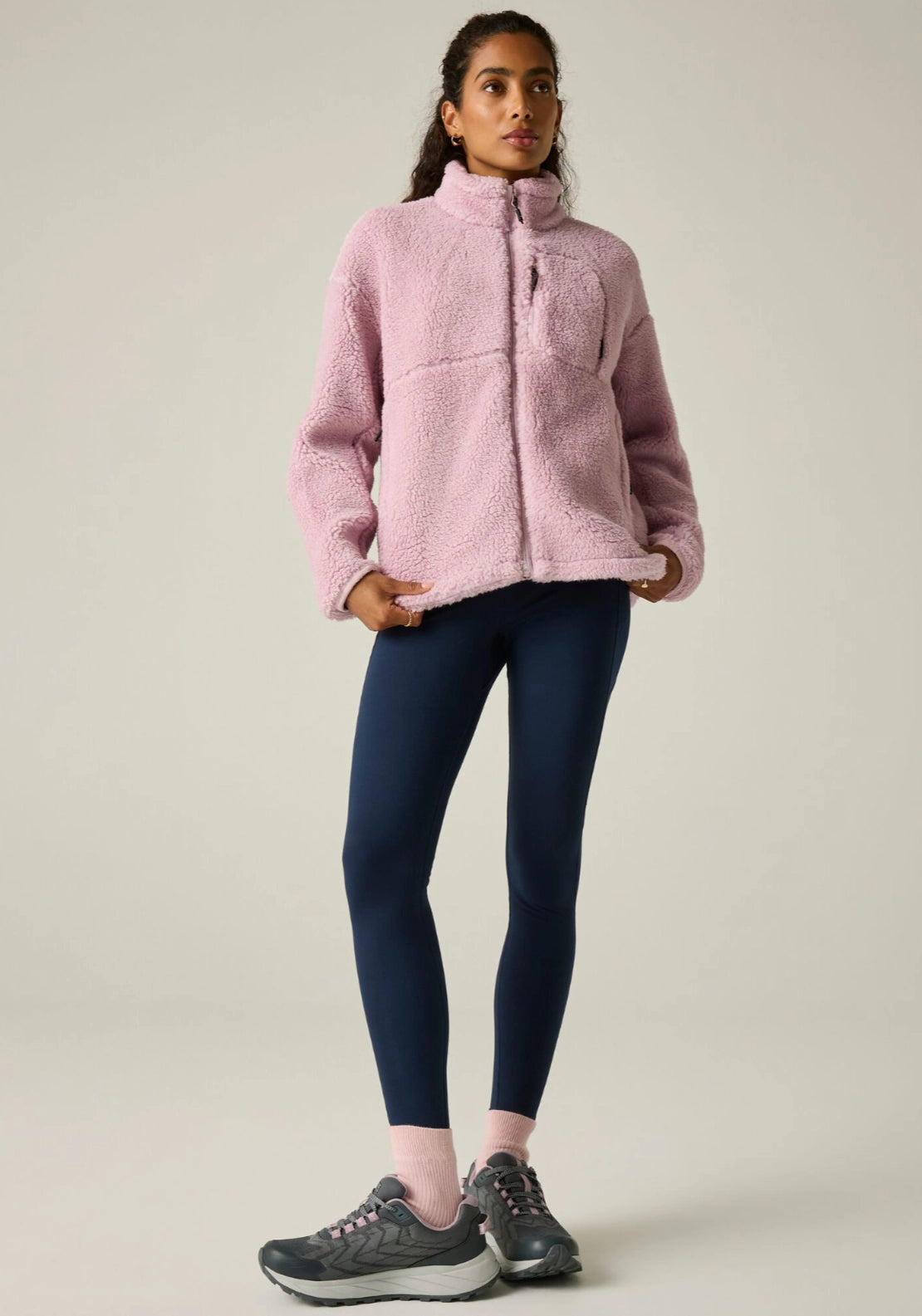 Roswind Water Resistant Full Zip Fleece - Powder Lilac
