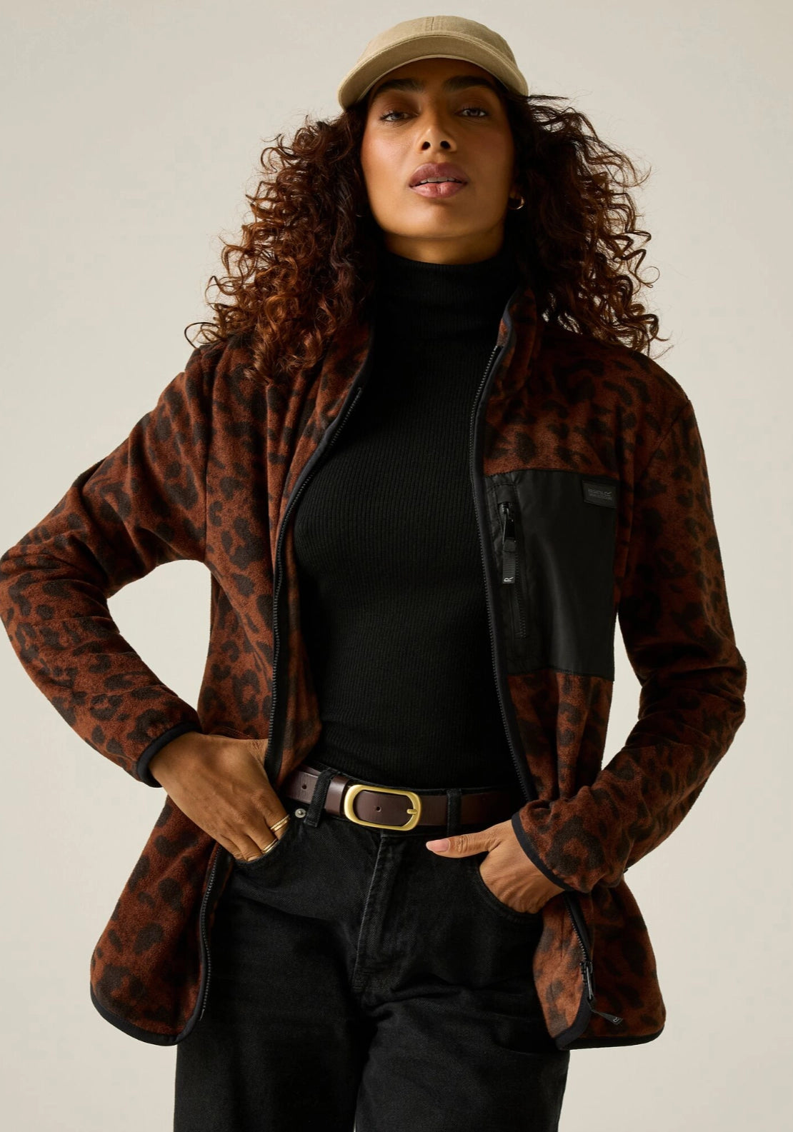 Frankie Full Zip - Lepard Print