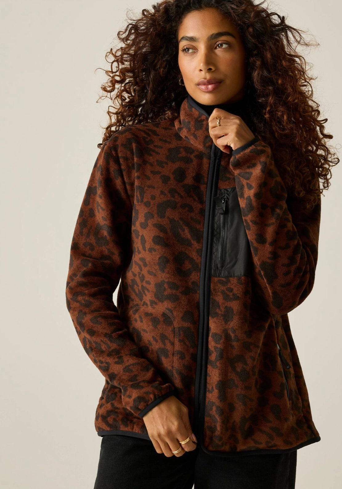 Frankie Full Zip - Lepard Print