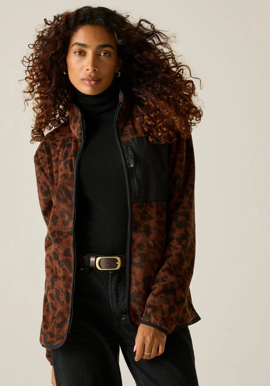 Frankie Full Zip - Lepard Print