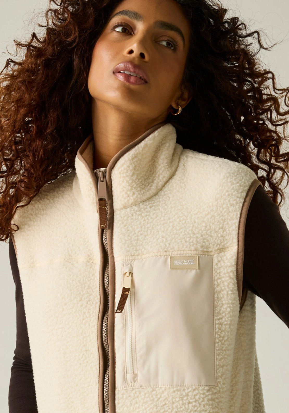 Frankie Borg Longline Bodywarmer - Light Vanilla Moncha