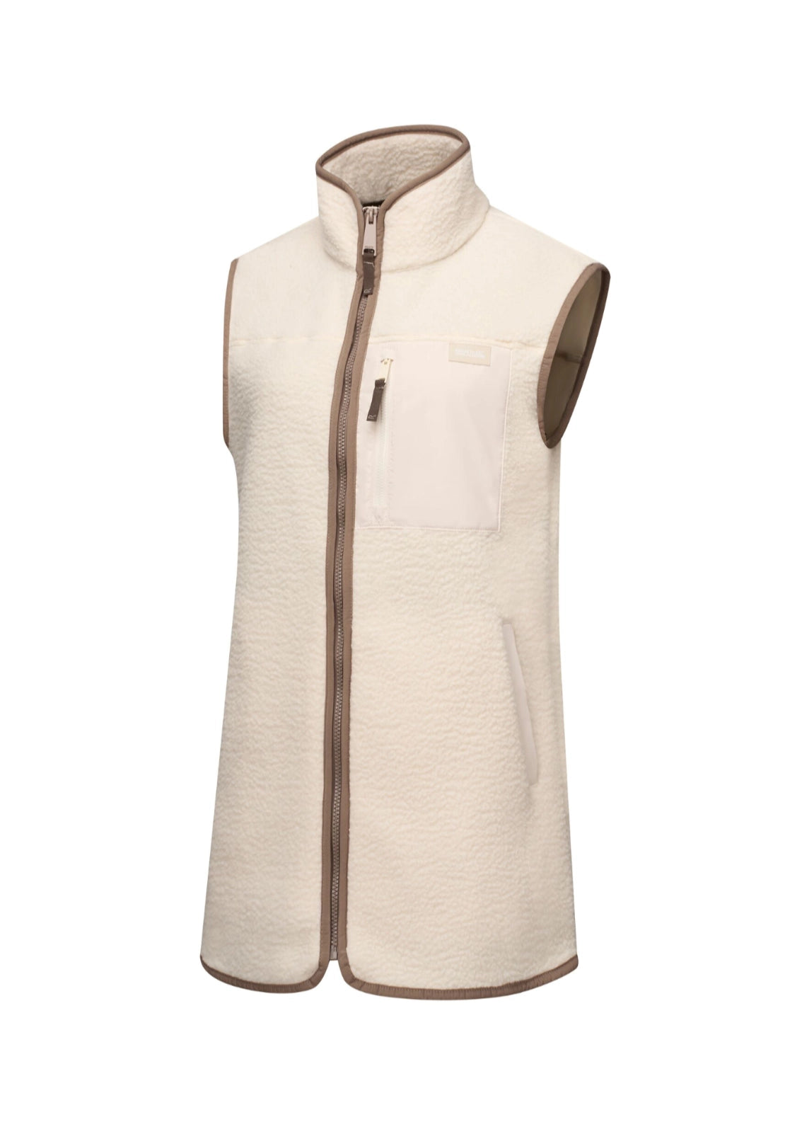 Frankie Borg Longline Bodywarmer - Light Vanilla Moncha