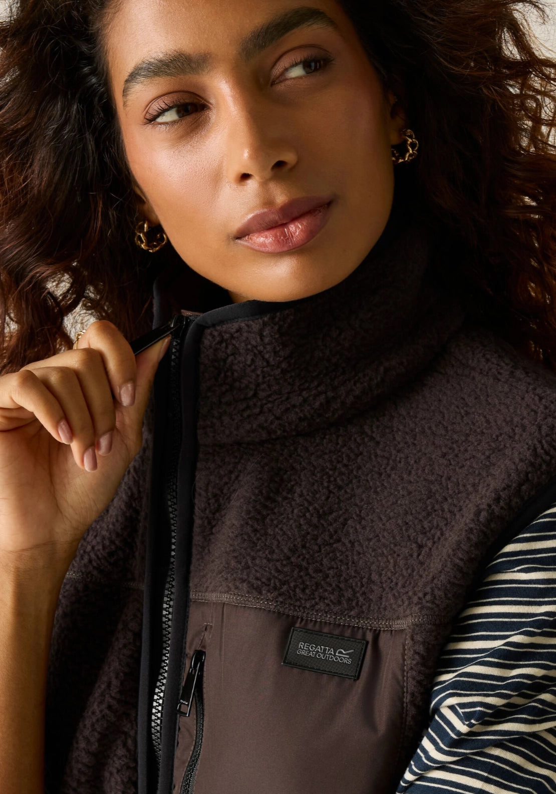 Frankie Borg Longline Bodywarmer - Dark Chocolate