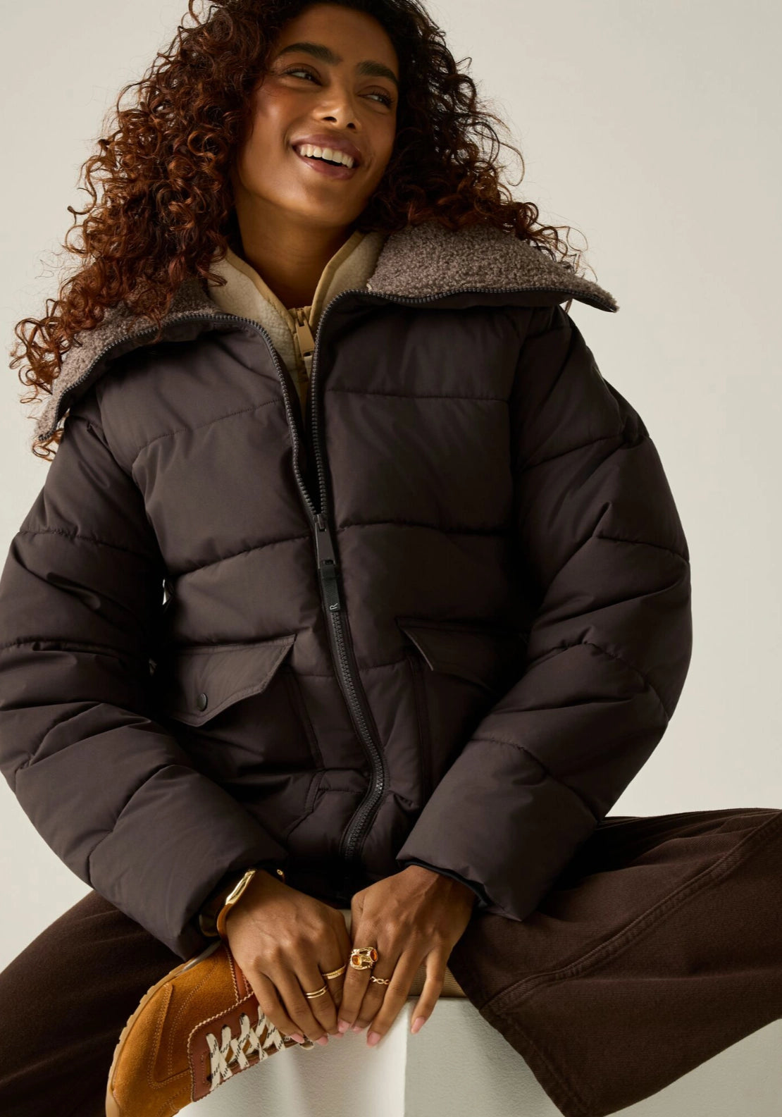 Kayana Padded Jacket - Dark Chocolate