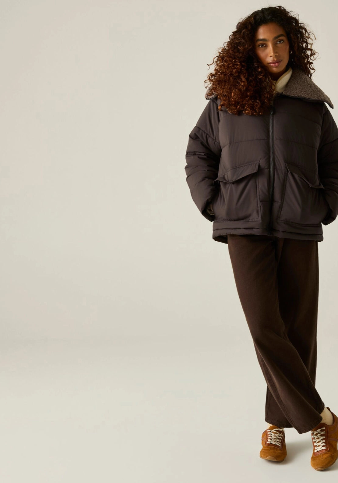 Kayana Padded Jacket - Dark Chocolate