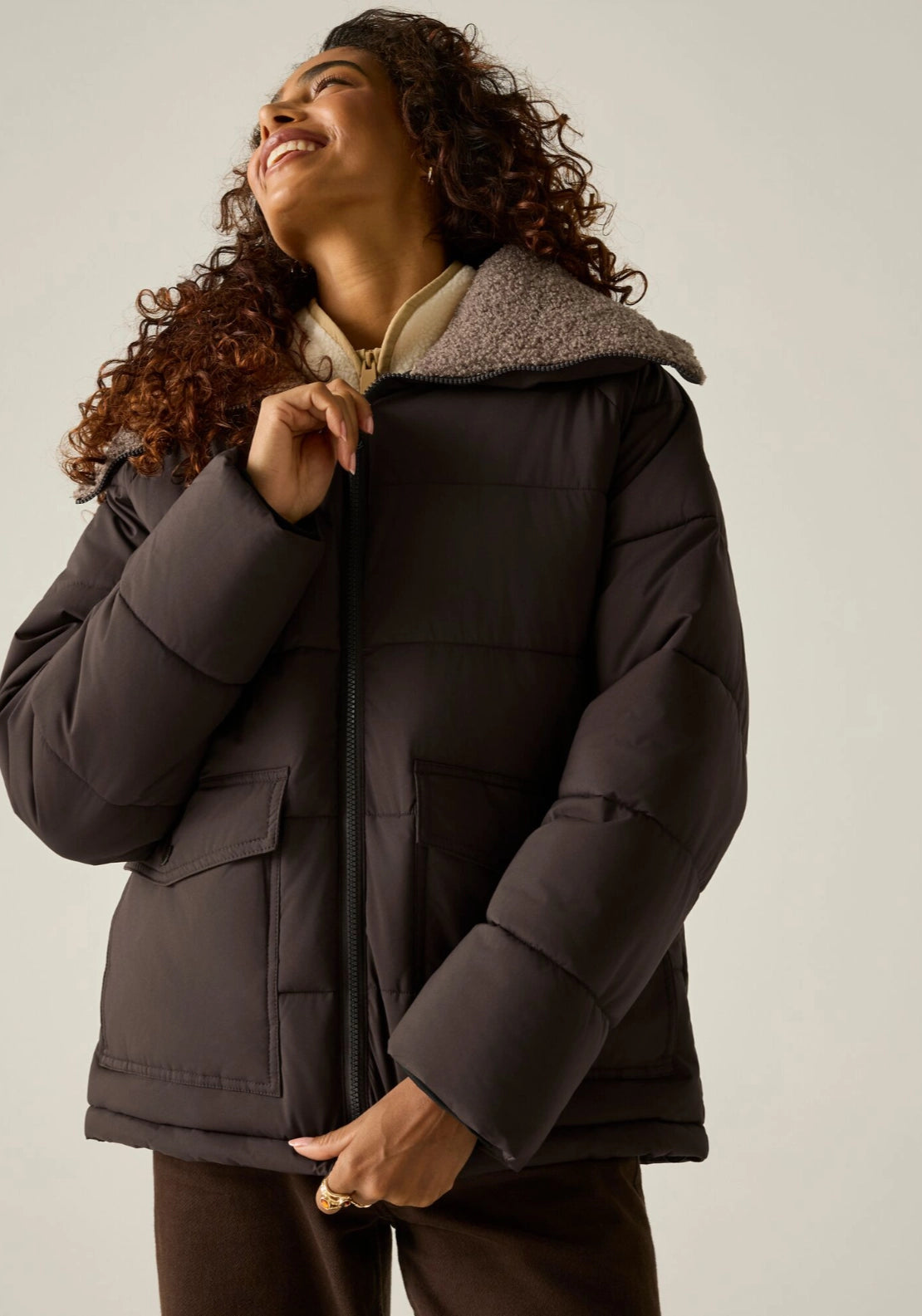 Kayana Padded Jacket - Dark Chocolate