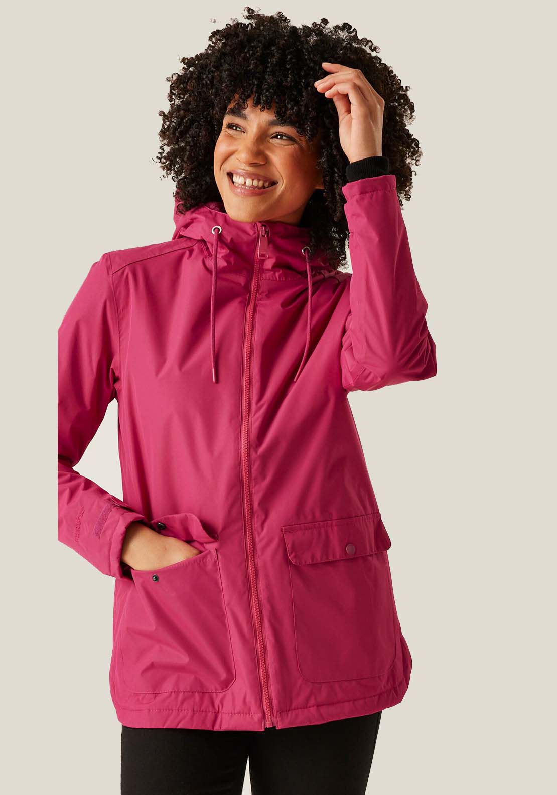 Regatta Broadia Fur Hood Waterproof Jacket - Pink 3 Shaws Department Stores