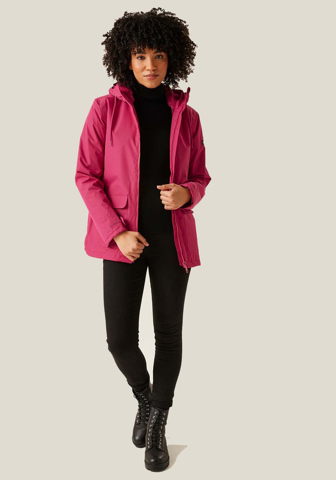Regatta Broadia Fur Hood Waterproof Jacket - Pink 2 Shaws Department Stores