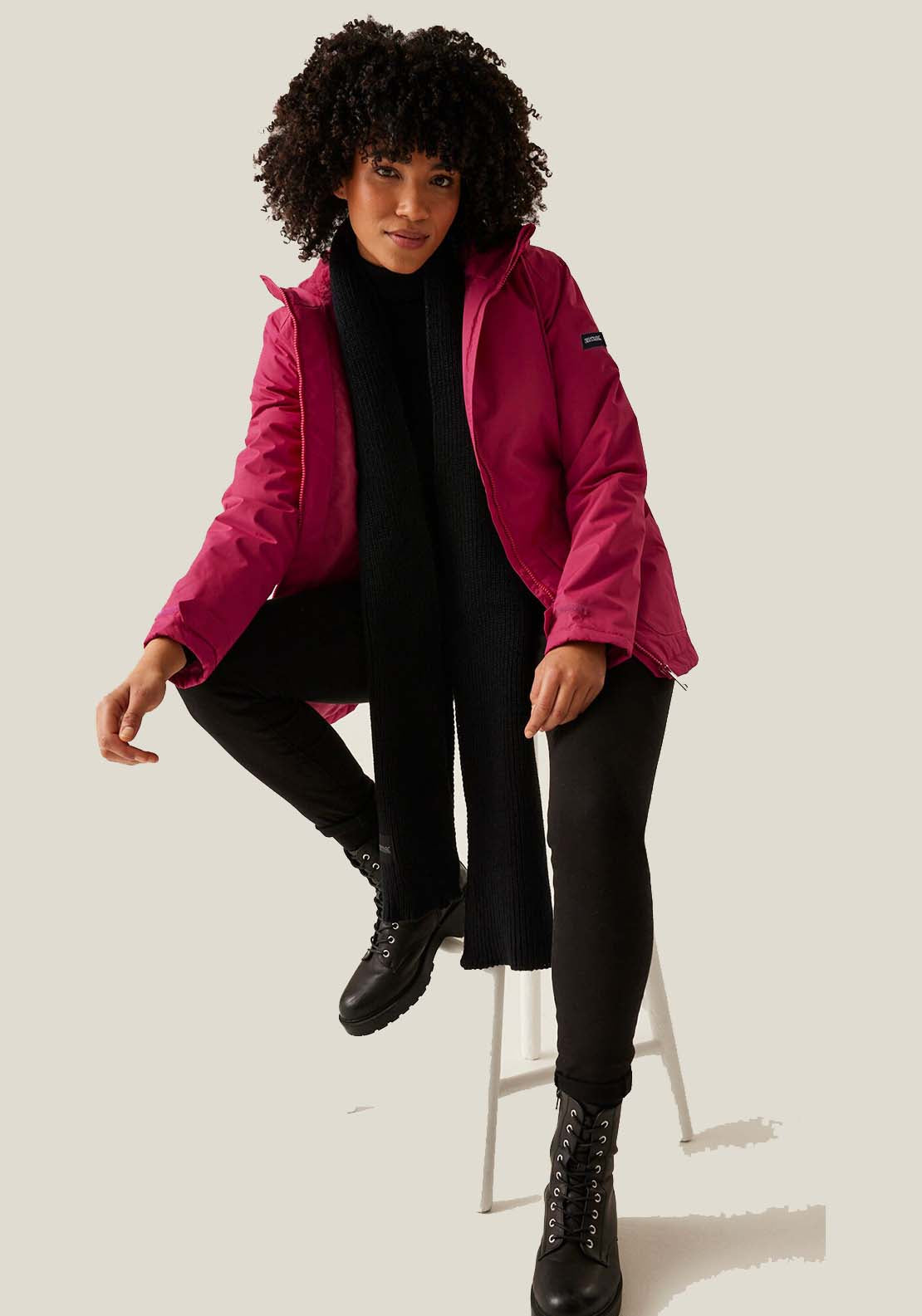 Regatta Broadia Fur Hood Waterproof Jacket - Pink 1 Shaws Department Stores