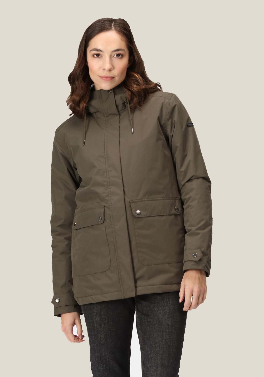 Regatta Broadia Fur Hood Waterproof Jacket - Green 1 Shaws Department Stores