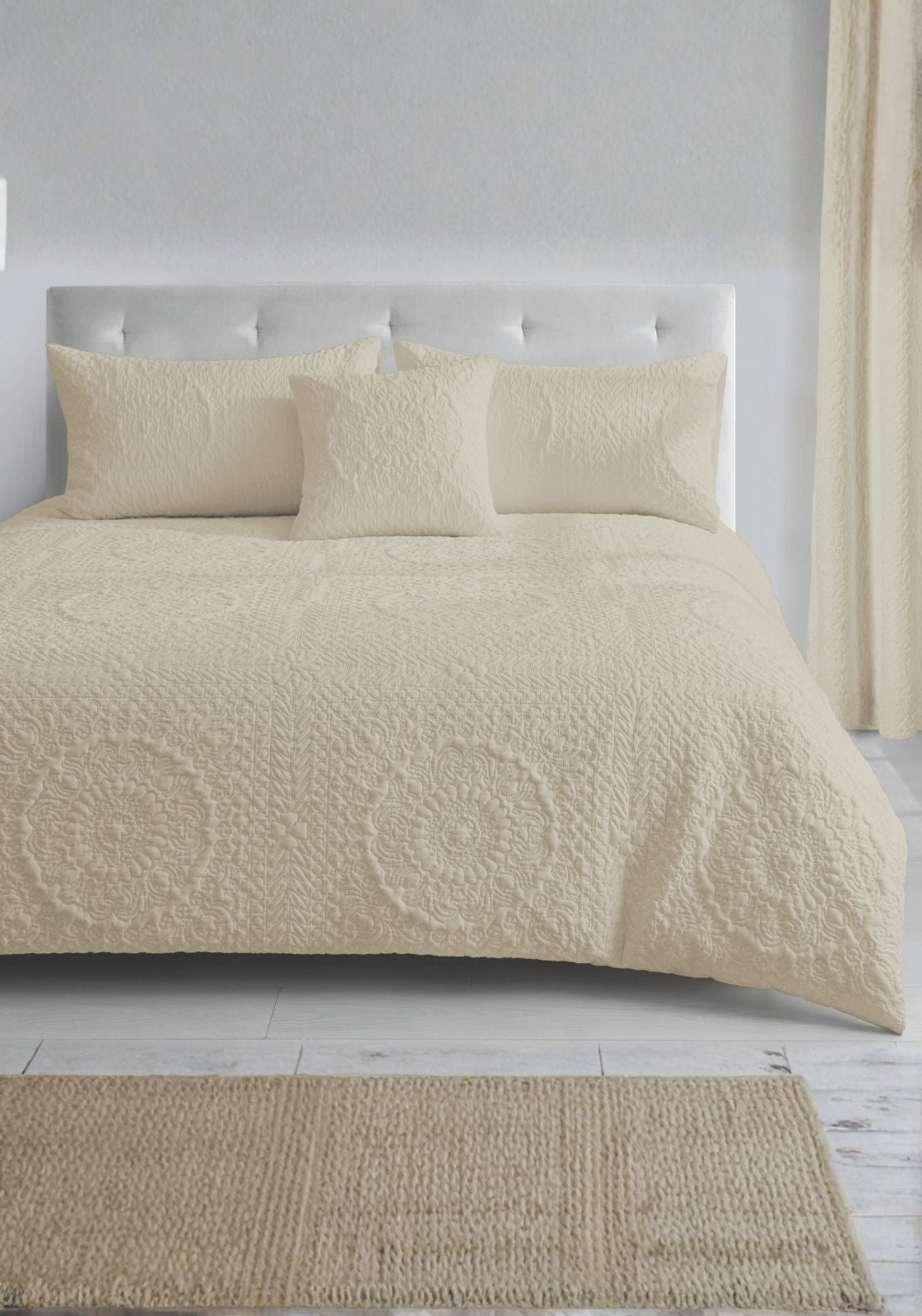The Home Collection Winchester Throw &amp; Shams Set - Nude 1 Shaws Department Stores