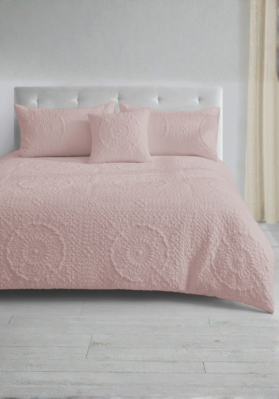 The Home Collection Winchester Throw &amp; Shams Set - Pink 1 Shaws Department Stores