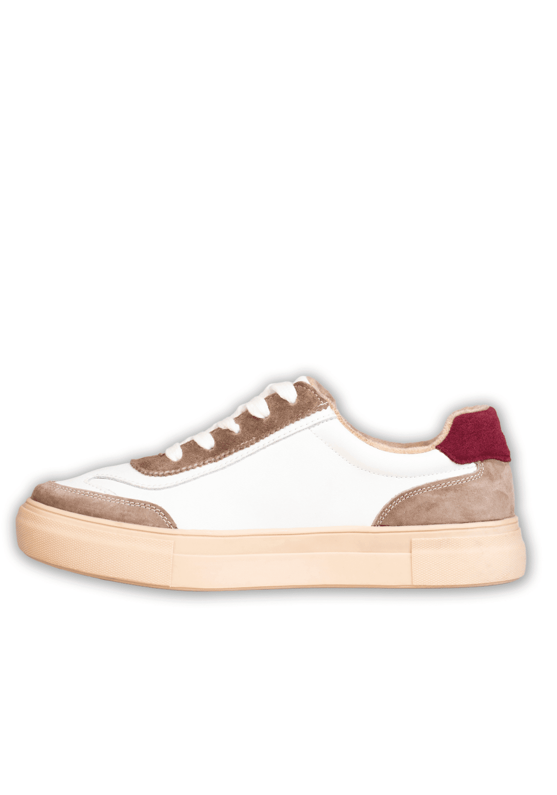 Drilleys Leather Upper V Trainer - Winter White Burg V 3 Shaws Department Stores