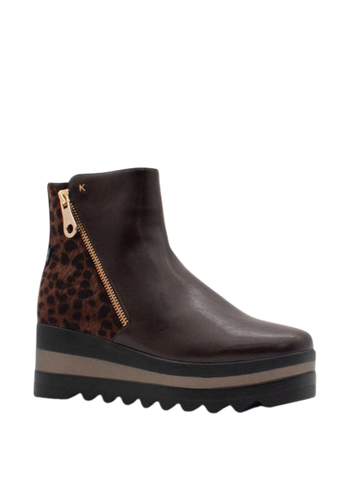 Witcham Side Zip Wedge Boot - Truffilope
