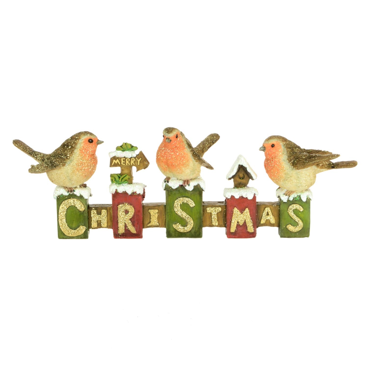Floralsilk Robins On Christmas Fence 1 Shaws Department Stores