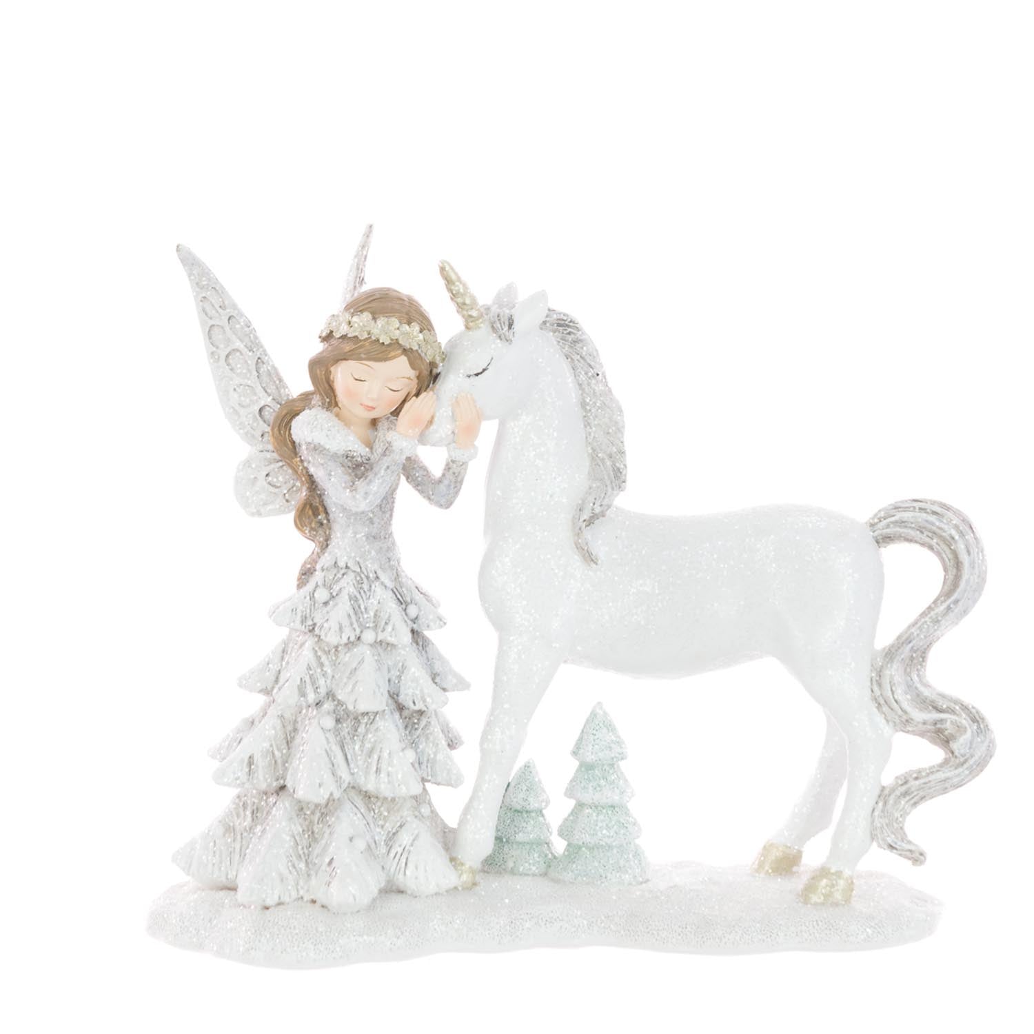 Floralsilk Resin Fairy And Unicorn Ornament 1 Shaws Department Stores