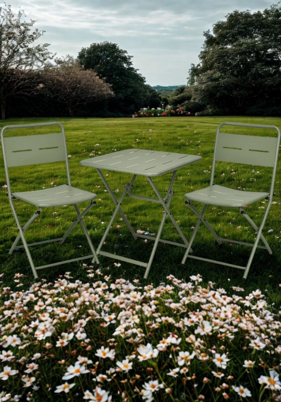 The Home Collection 3 Piece Bistro Set - Matte Green 1 Shaws Department Stores