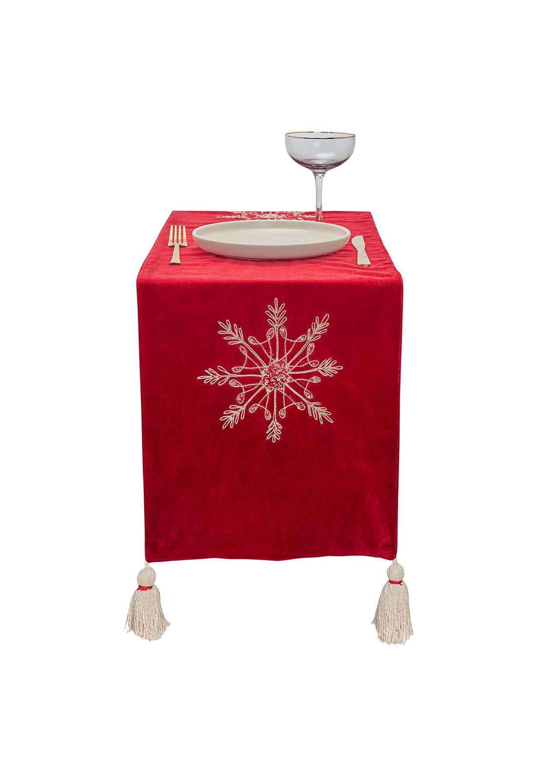 The Home Christmas Snowflake Embroidery Table Runner 1 Shaws Department Stores