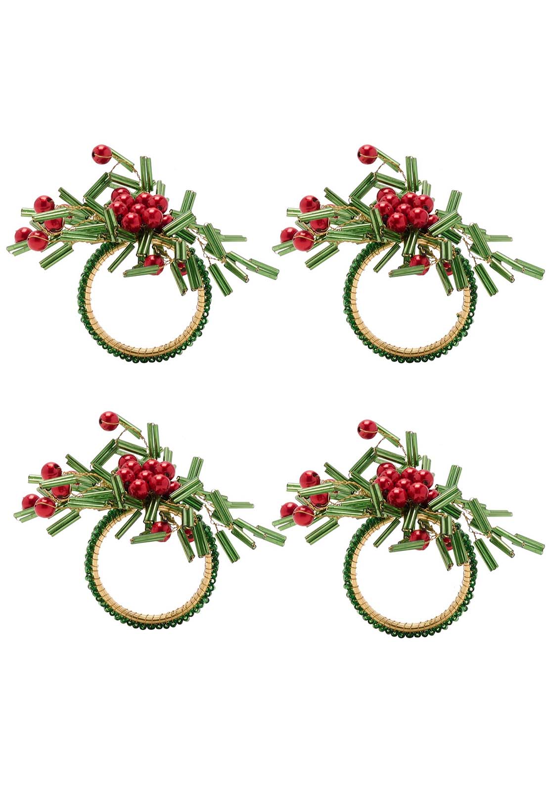 The Home Christmas Beaded Berries Napkin Rings 2 Shaws Department Stores