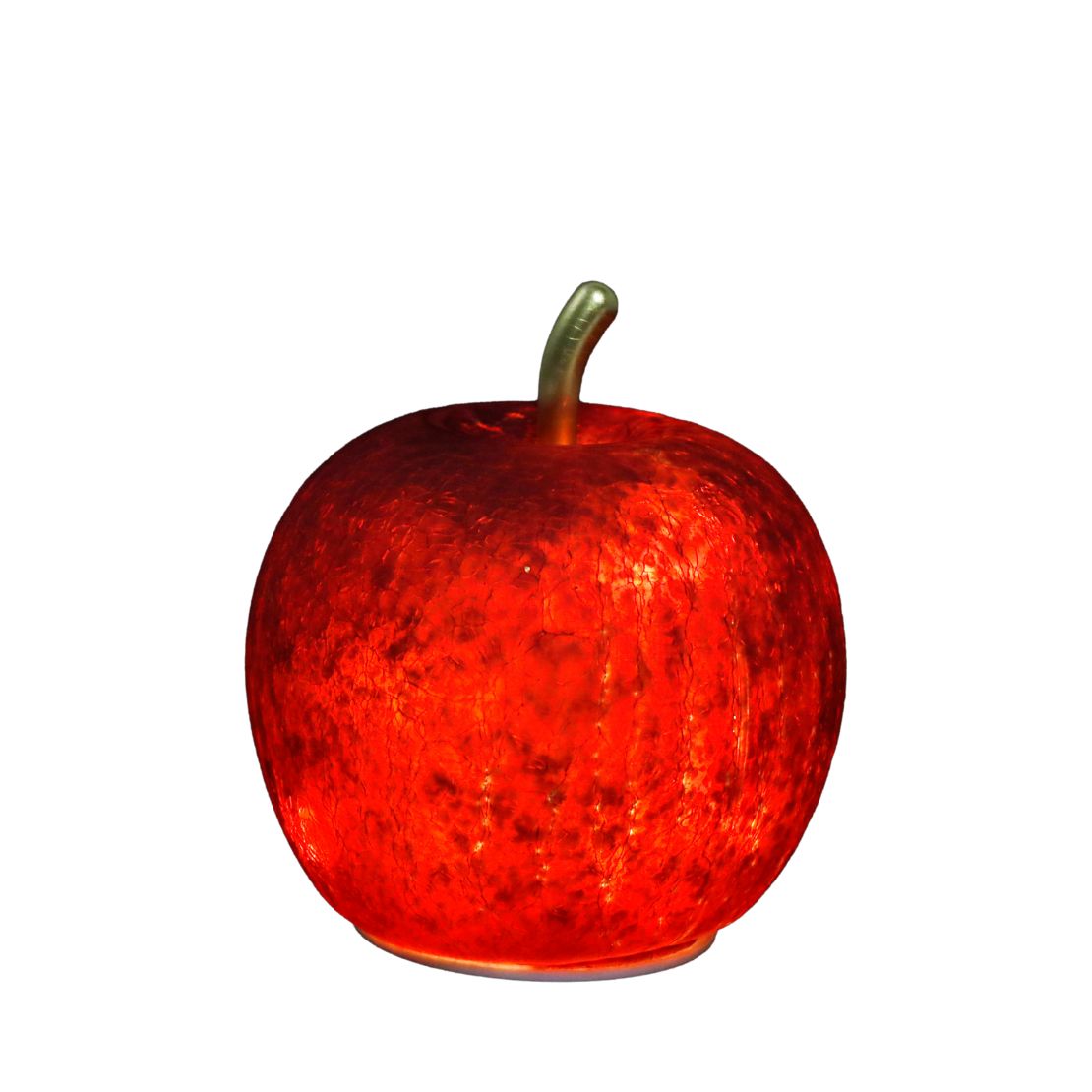 12.5cm LED Glass Apple Decoration