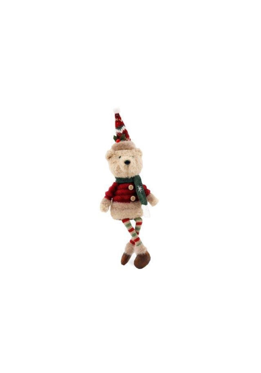 Long Leg Bear With Holly Hat - Multi