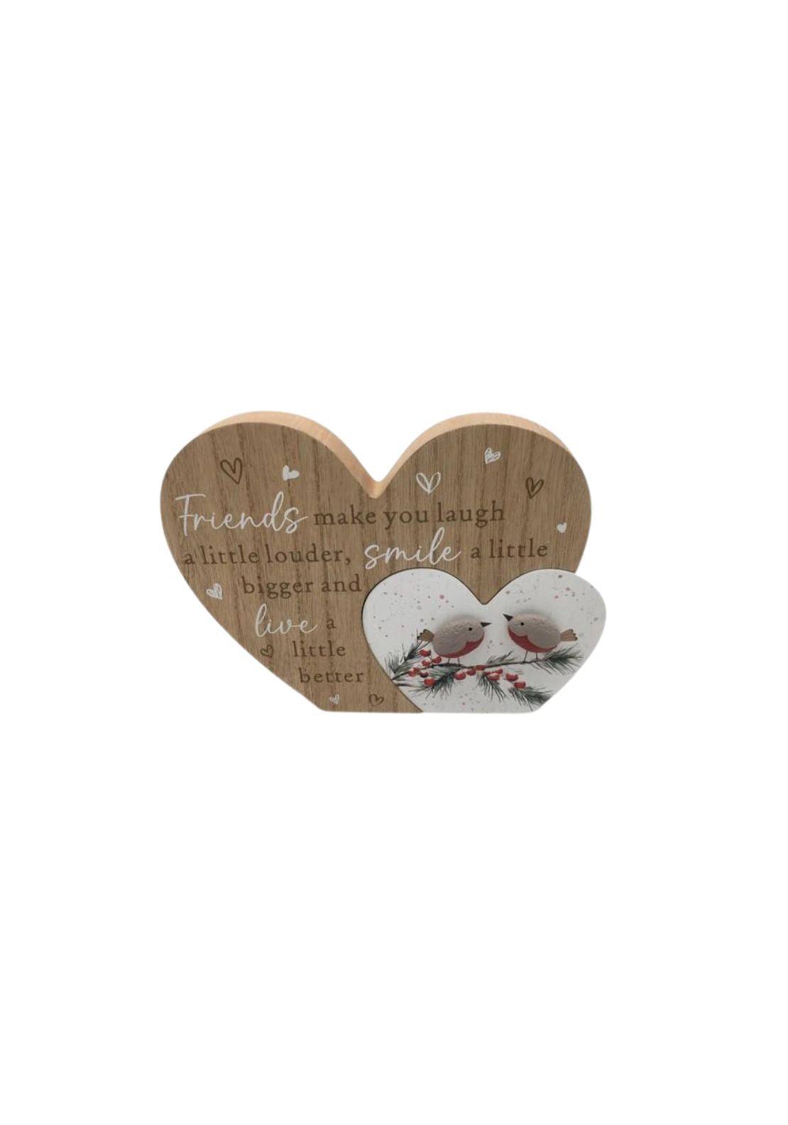 Robin Double Heart Plaque - Multi