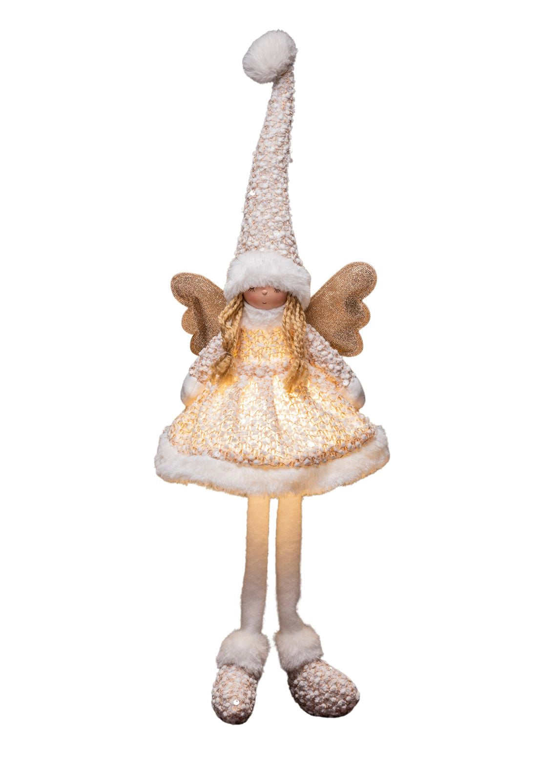 Sitting Fairy With Light Up Body - Gold