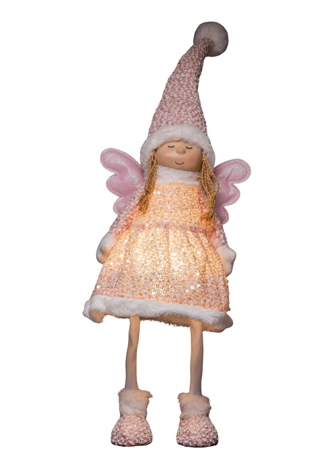 Decorative Standing Fairy With Light Up Body - Pink