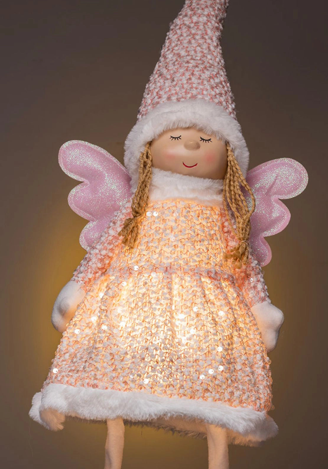Decorative Standing Fairy With Light Up Body - Pink