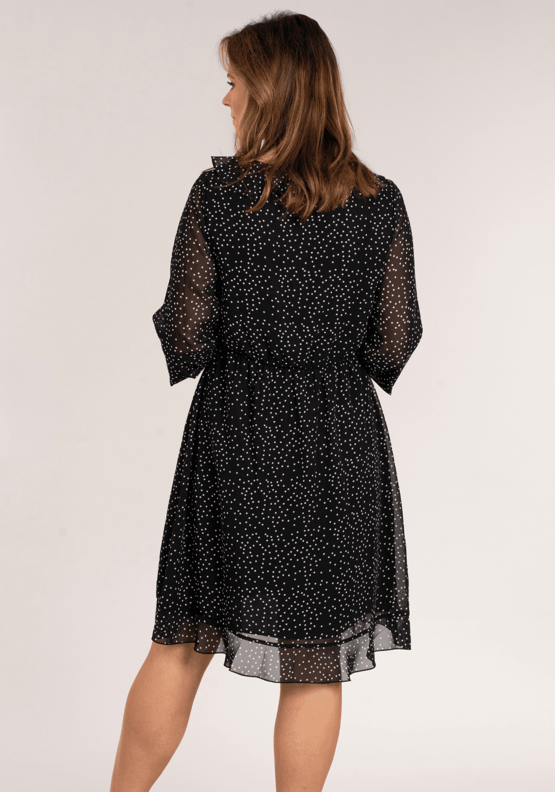 Naoise Polkadot Short Dress - Black 3 Shaws Department Stores