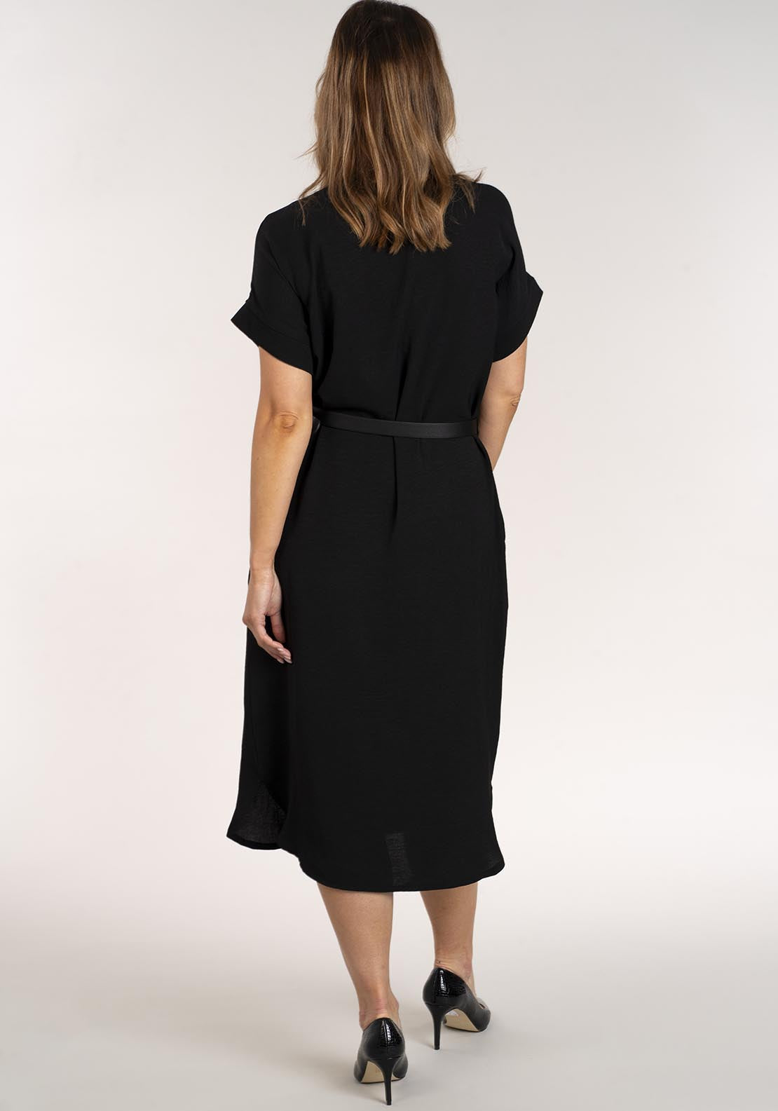 Naoise Dress With Belt - Black 6 Shaws Department Stores
