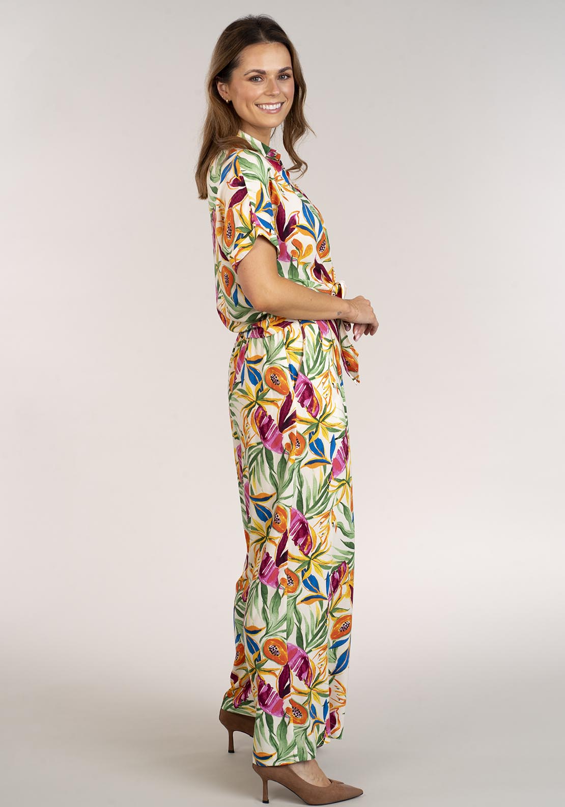 Naoise Tropical Tie Shirt - Tropical Print 3 Shaws Department Stores