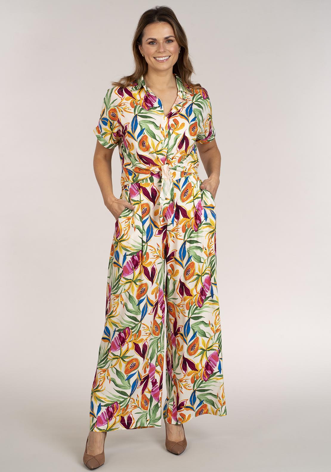 Naoise Wide Trousers - Tropical Print 3 Shaws Department Stores