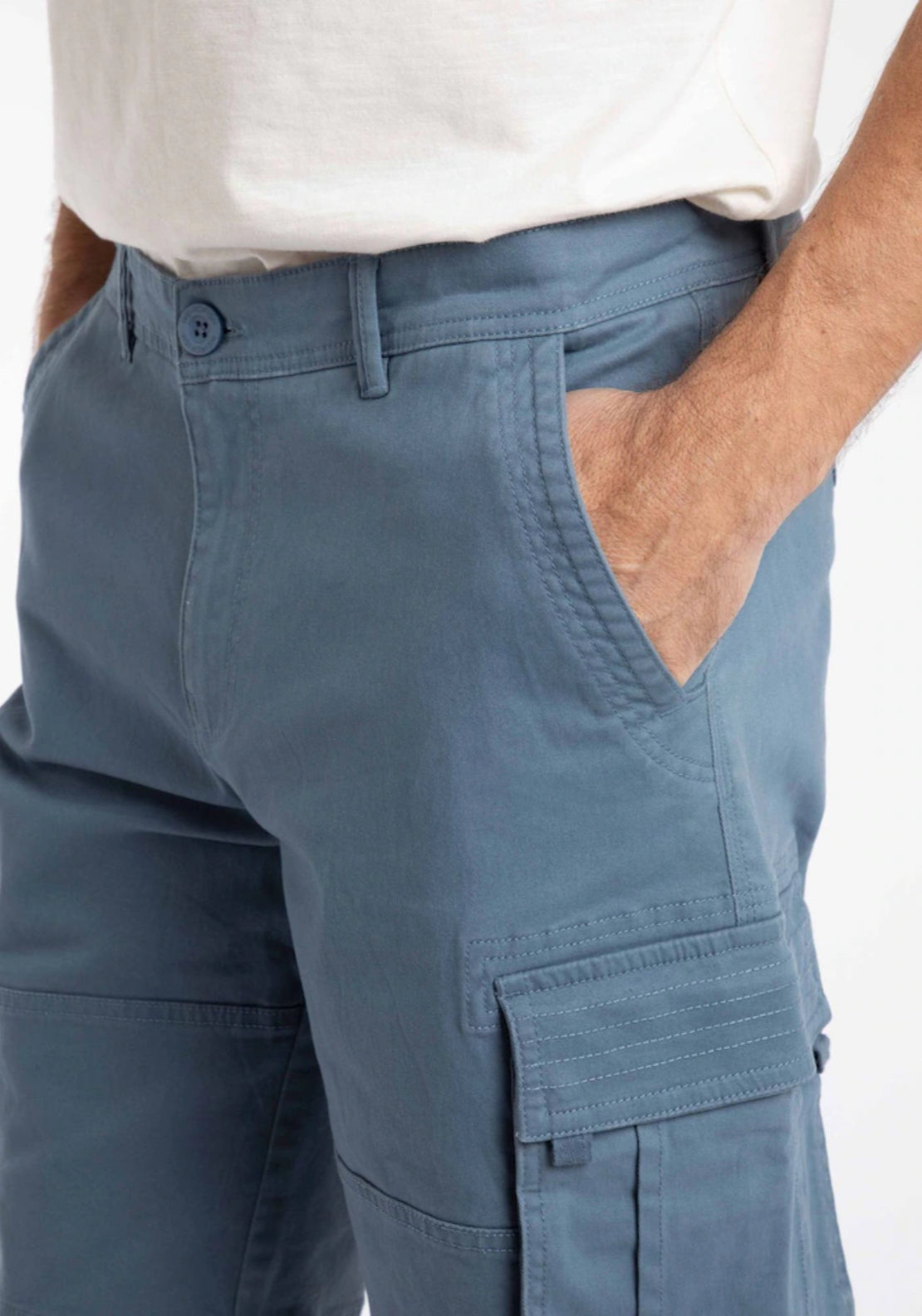 Weird Fish Rigney Cargo Shorts - Blue 3 Shaws Department Stores