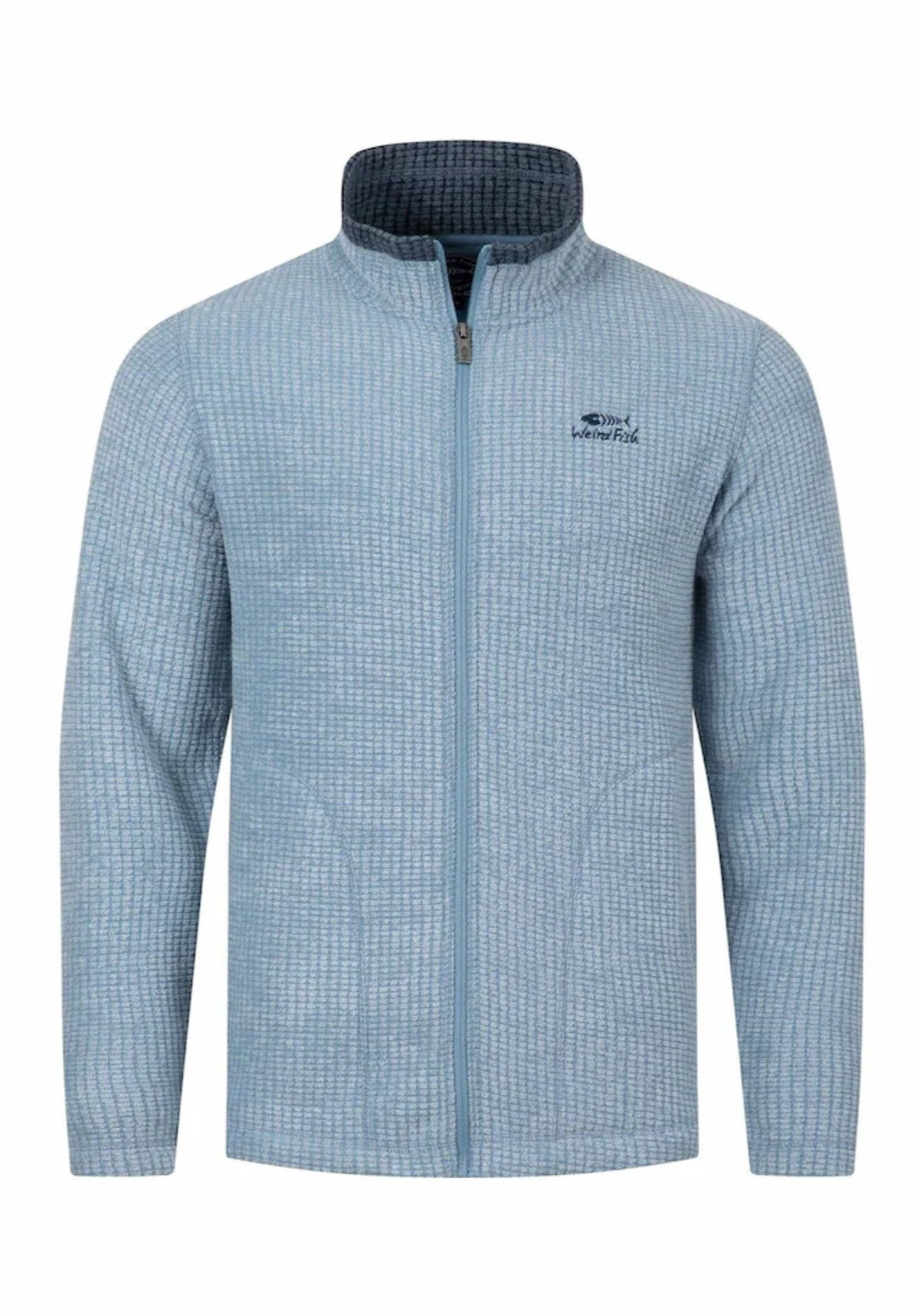 Weird Fish Shires Full Zip Grid Fleece - Blue 6 Shaws Department Stores