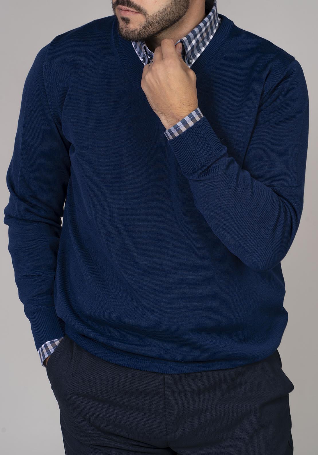 Plain v shop neck sweaters