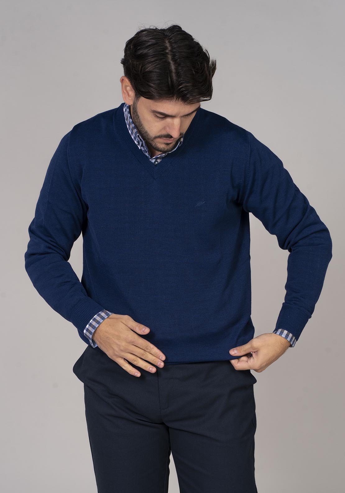 Men's v clearance neck wool jumper