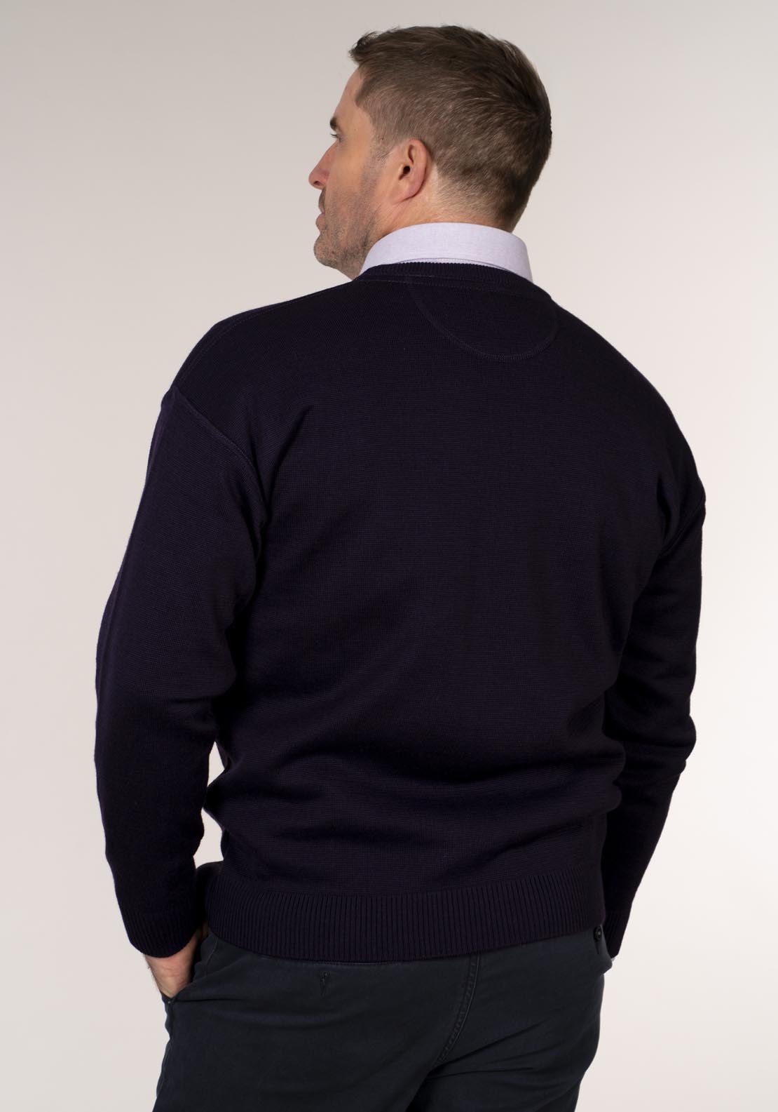 Yeats Plain Crew Neck Knitwear - Poker 2 Shaws Department Stores