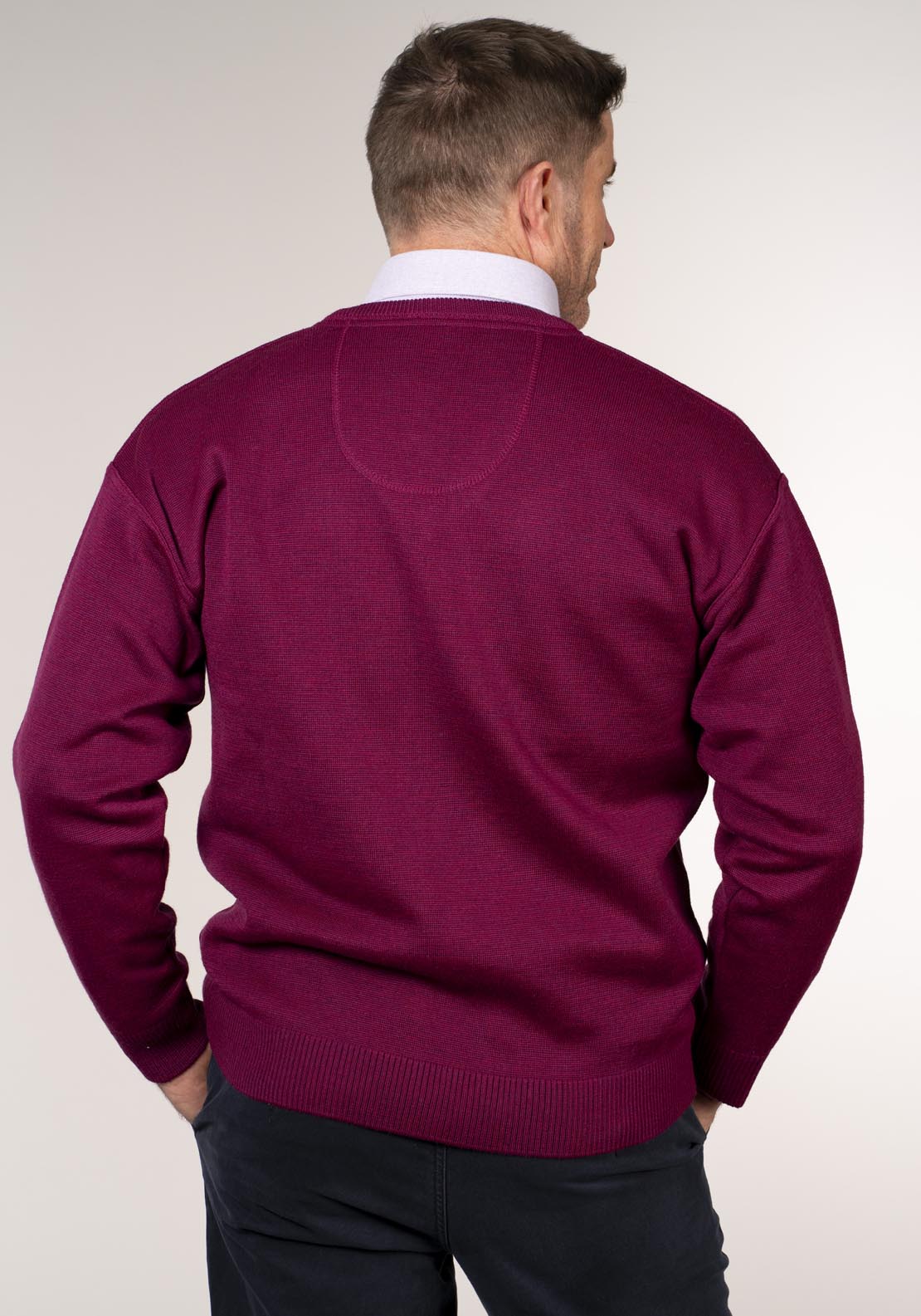 Yeats Plain V Neck Knitwear - Pink 2 Shaws Department Stores