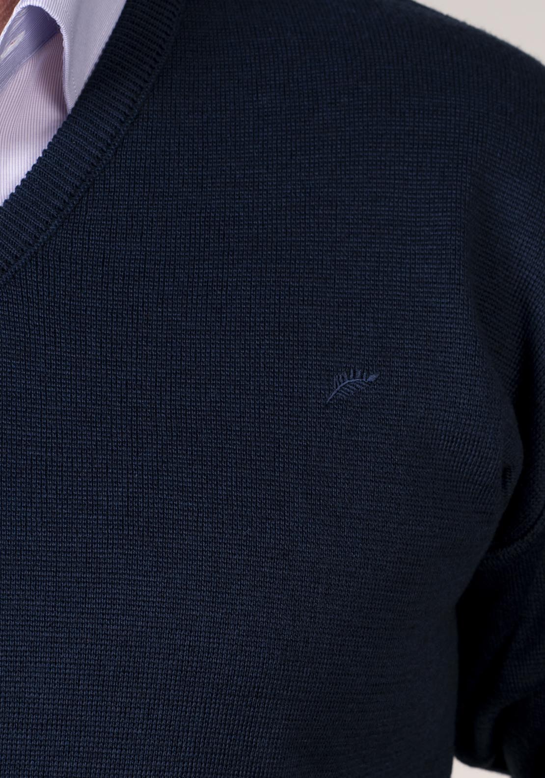 Yeats Plain V Neck Knitwear - Blue 4 Shaws Department Stores