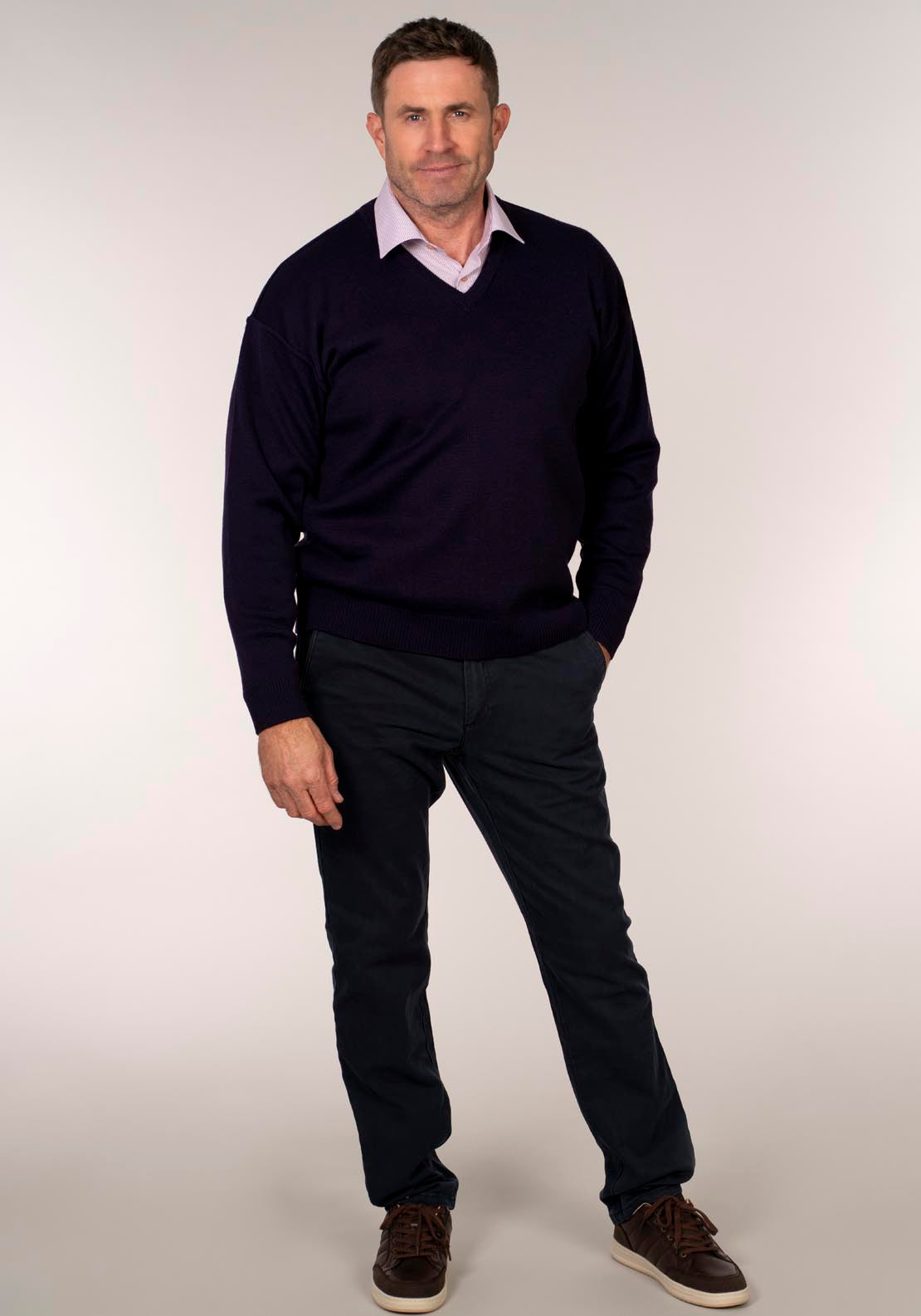 Yeats Plain V Neck Knitwear - Poker 5 Shaws Department Stores