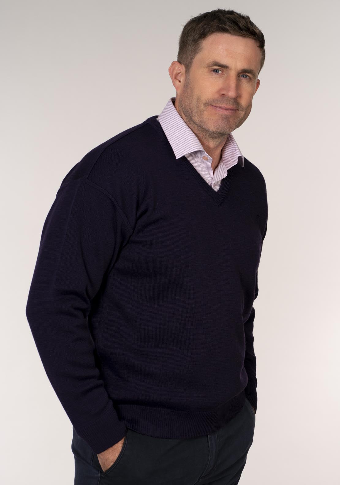 Yeats Plain V Neck Knitwear - Poker 3 Shaws Department Stores
