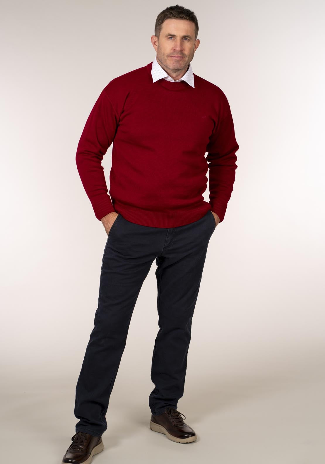 Yeats Plain Crew Neck Knitwear - Pink 6 Shaws Department Stores