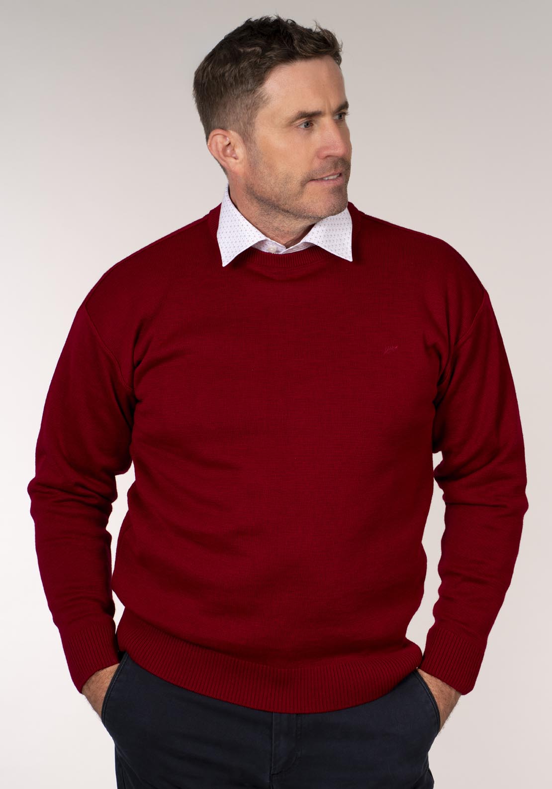 Yeats Plain Crew Neck Knitwear - Pink 1 Shaws Department Stores