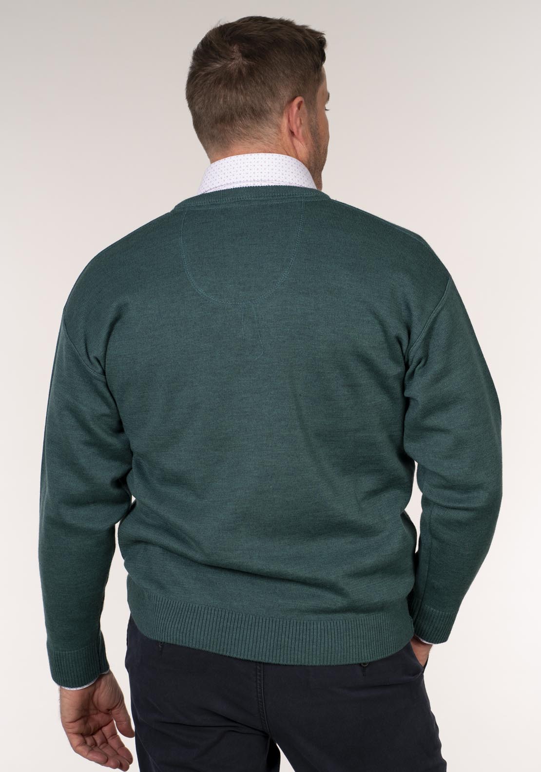 Yeats Plain Crew Neck Knitwear - Blue 2 Shaws Department Stores