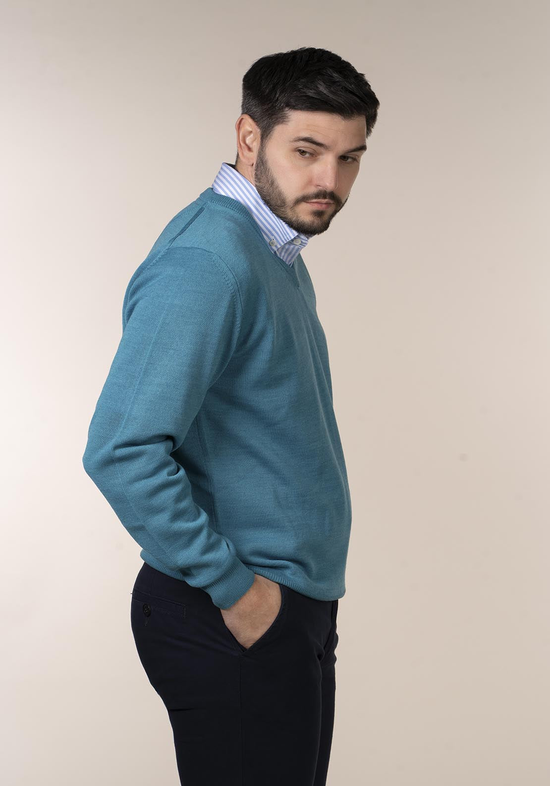 Yeats Mens 100% Cotton V-Neck Jumper 2 Shaws Department Stores