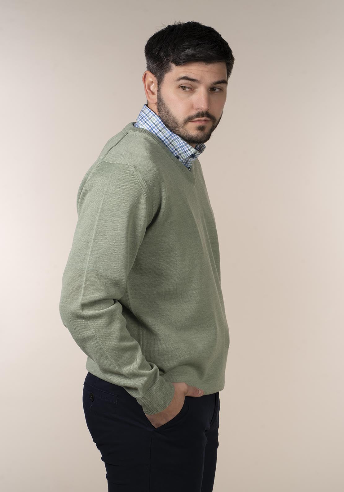 Yeats Mens 100% Cotton V-Neck Jumper 3 Shaws Department Stores