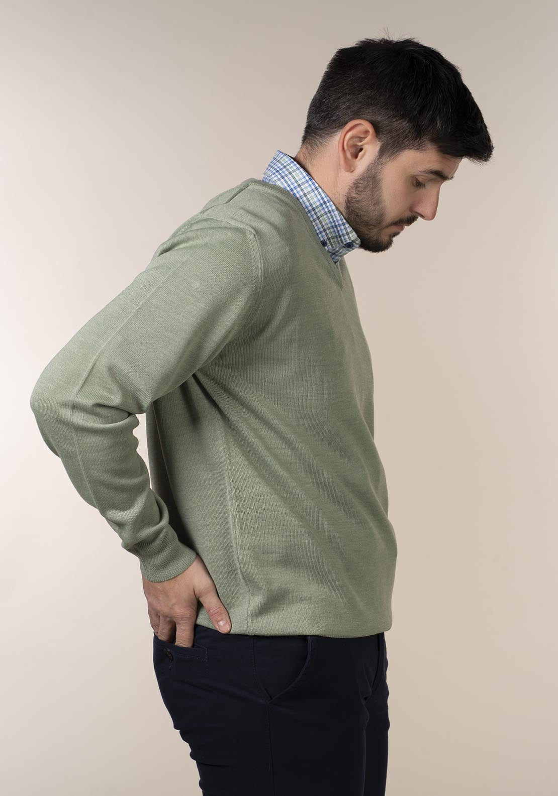 Yeats Mens 100% Cotton V-Neck Jumper 4 Shaws Department Stores