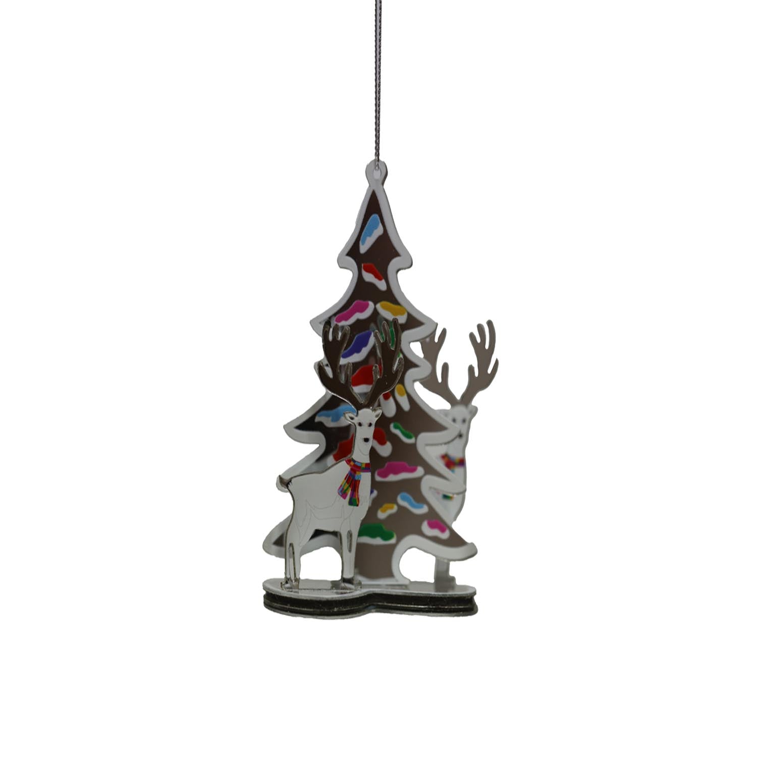 The Home Christmas Tree With Deer Mirror Hang Decoration 1 Shaws Department Stores